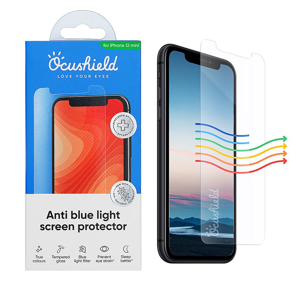 Left View: Ocushield - Anti Blue Light Tempered Glass Screen Protector for Apple iPhone 12 mini