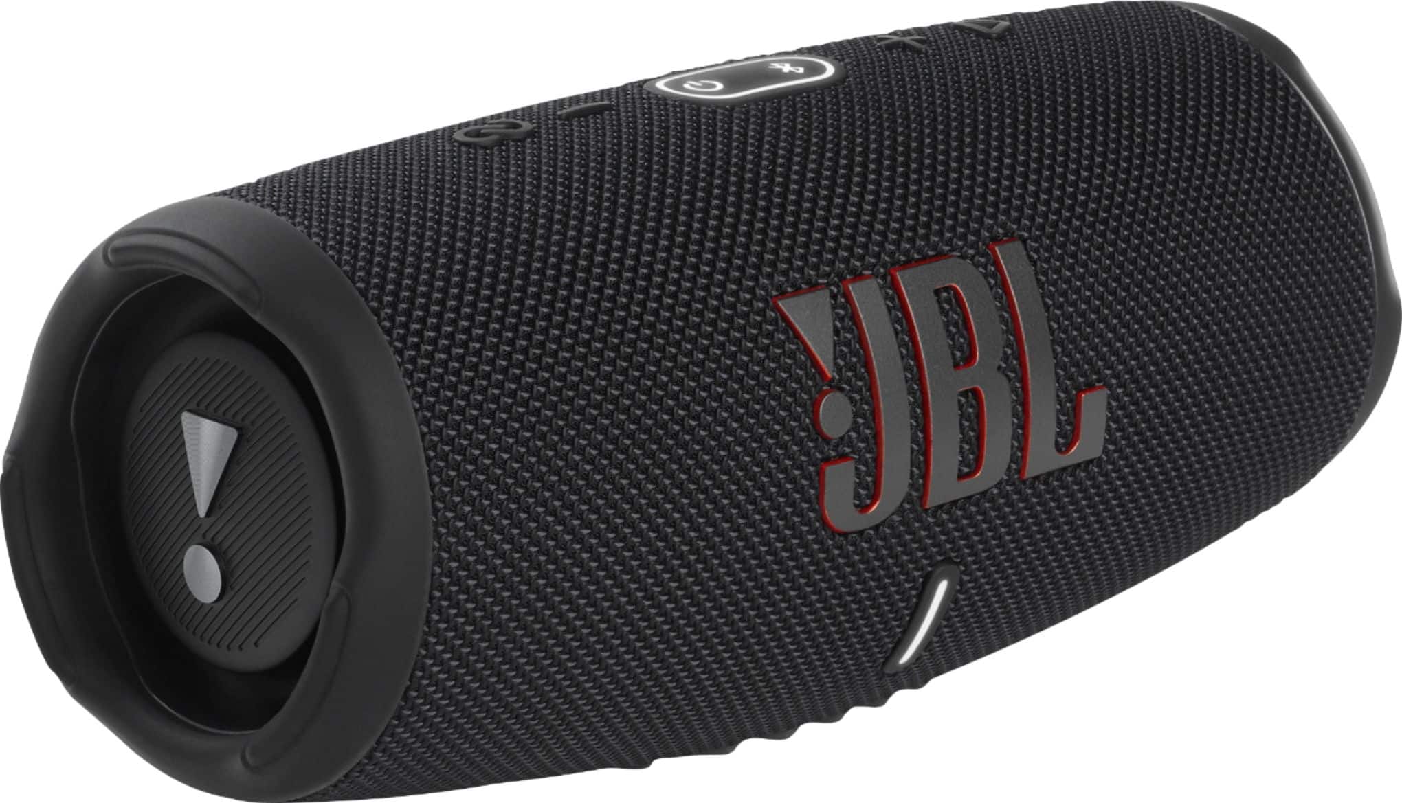Angle. JBL - CHARGE5 Portable Waterproof Speaker with Powerbank - Black.