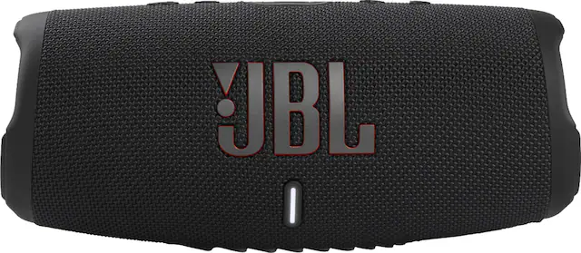 Front. JBL - CHARGE5 Portable Waterproof Speaker with Powerbank - Black.