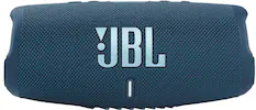Front. JBL - CHARGE5 Portable Waterproof Speaker with Powerbank - Blue.