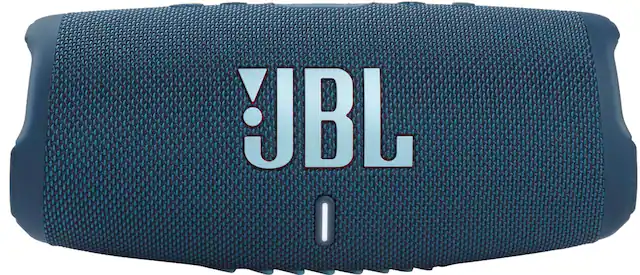 Front. JBL - CHARGE5 Portable Waterproof Speaker with Powerbank - Blue.