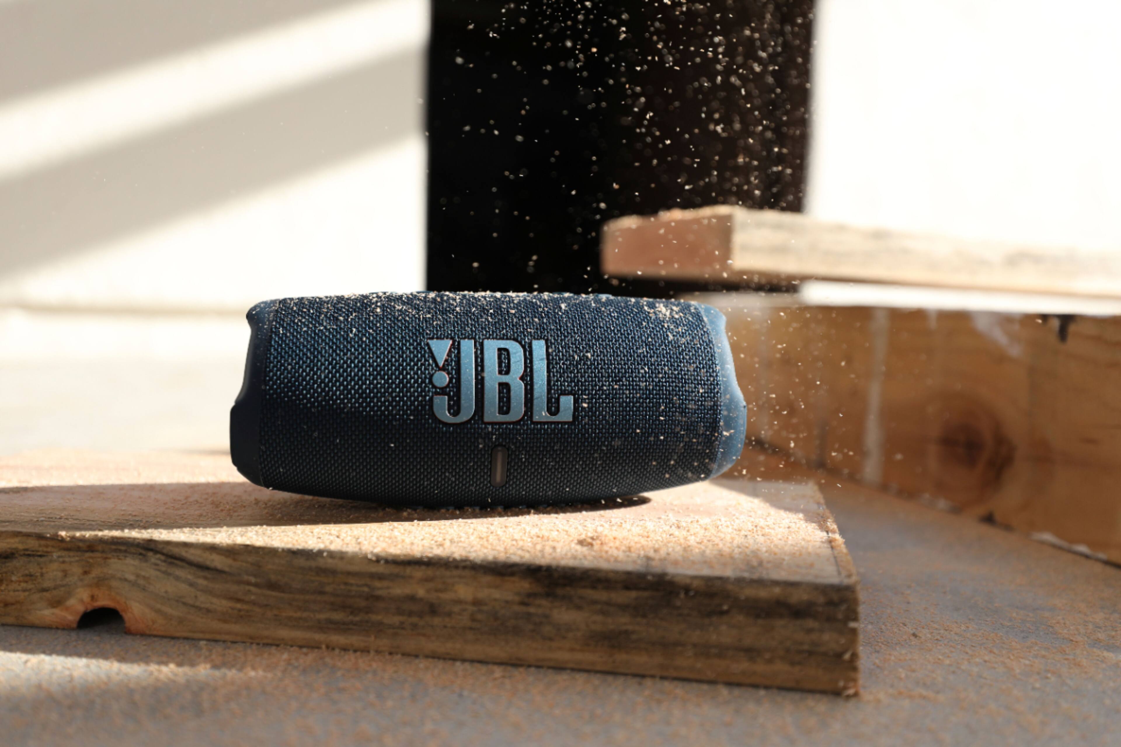 Alt View 15. JBL - CHARGE5 Portable Waterproof Speaker with Powerbank - Blue.