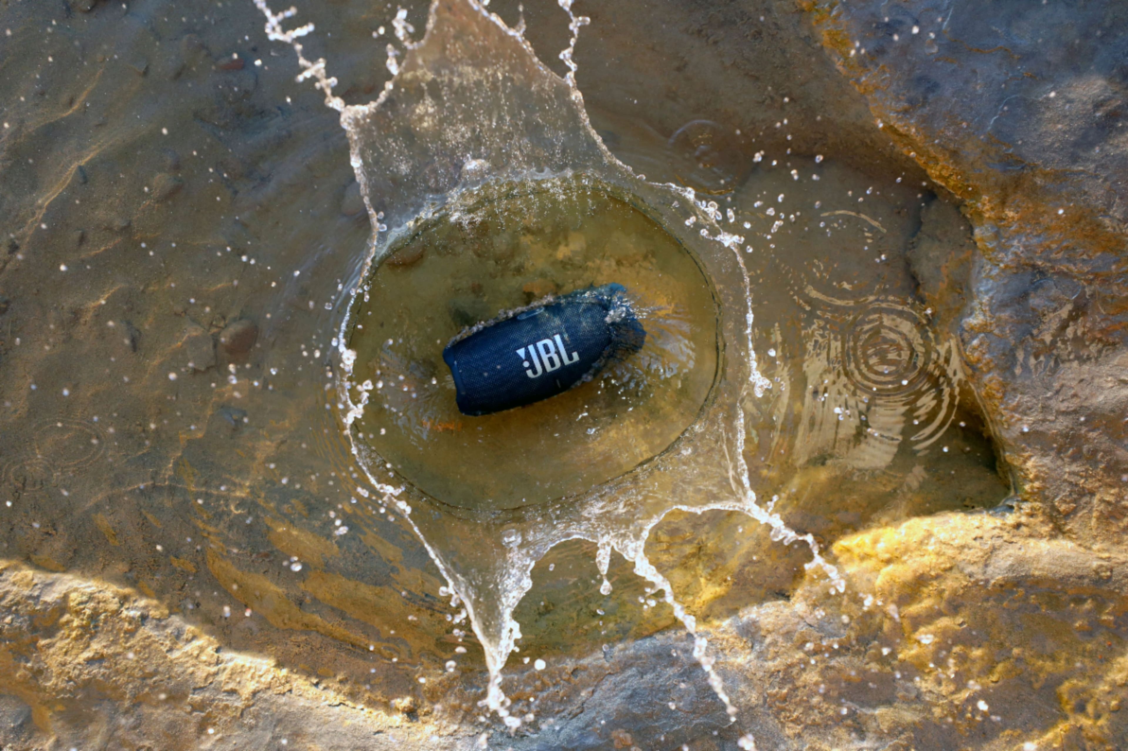 Alt View 18. JBL - CHARGE5 Portable Waterproof Speaker with Powerbank - Blue.