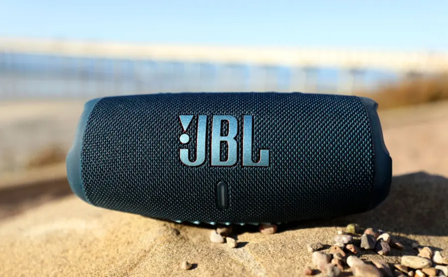 Alt View 20. JBL - CHARGE5 Portable Waterproof Speaker with Powerbank - Blue.