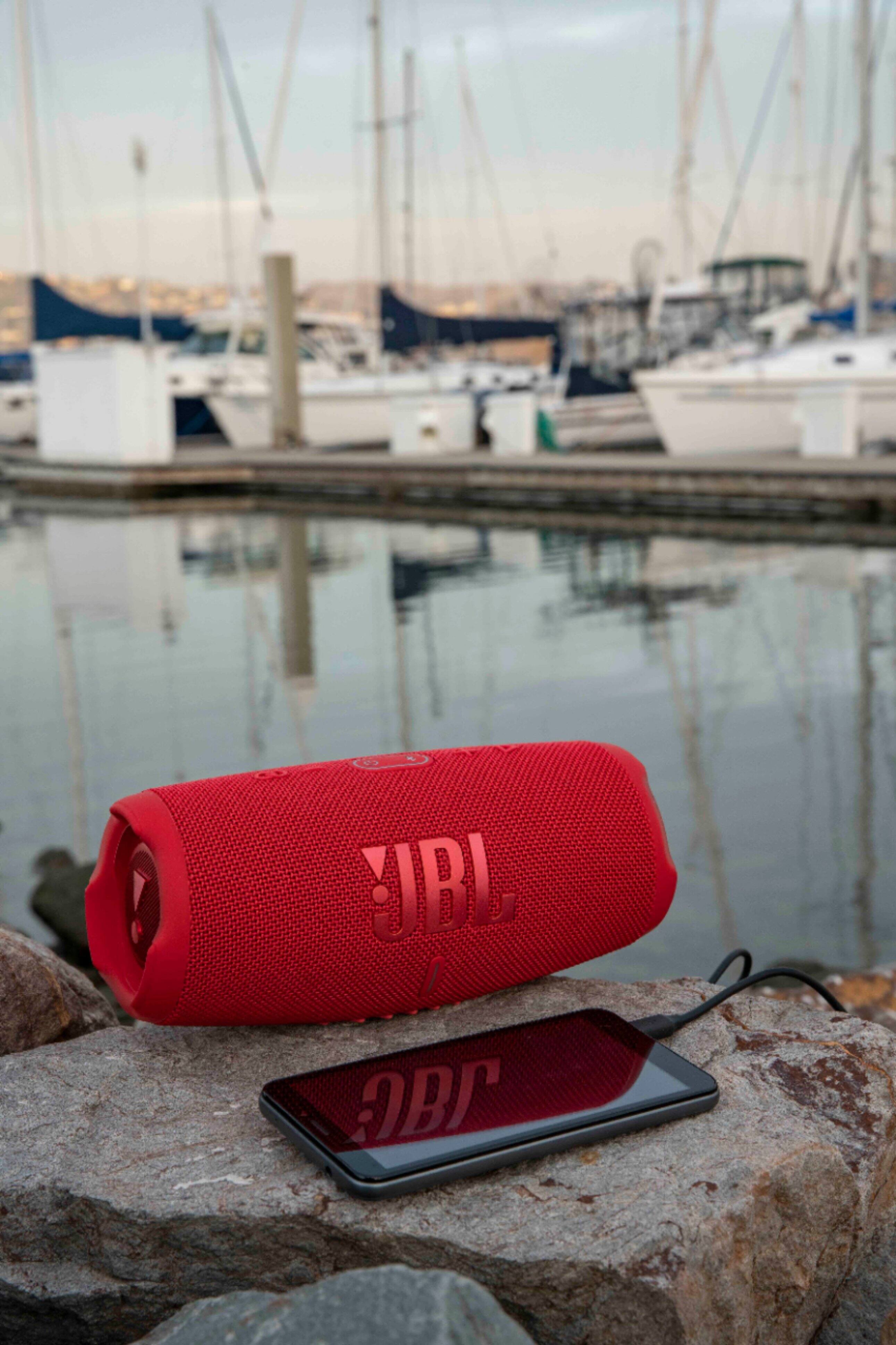 Alt View 15. JBL - CHARGE5 Portable Waterproof Speaker with Powerbank - Red.