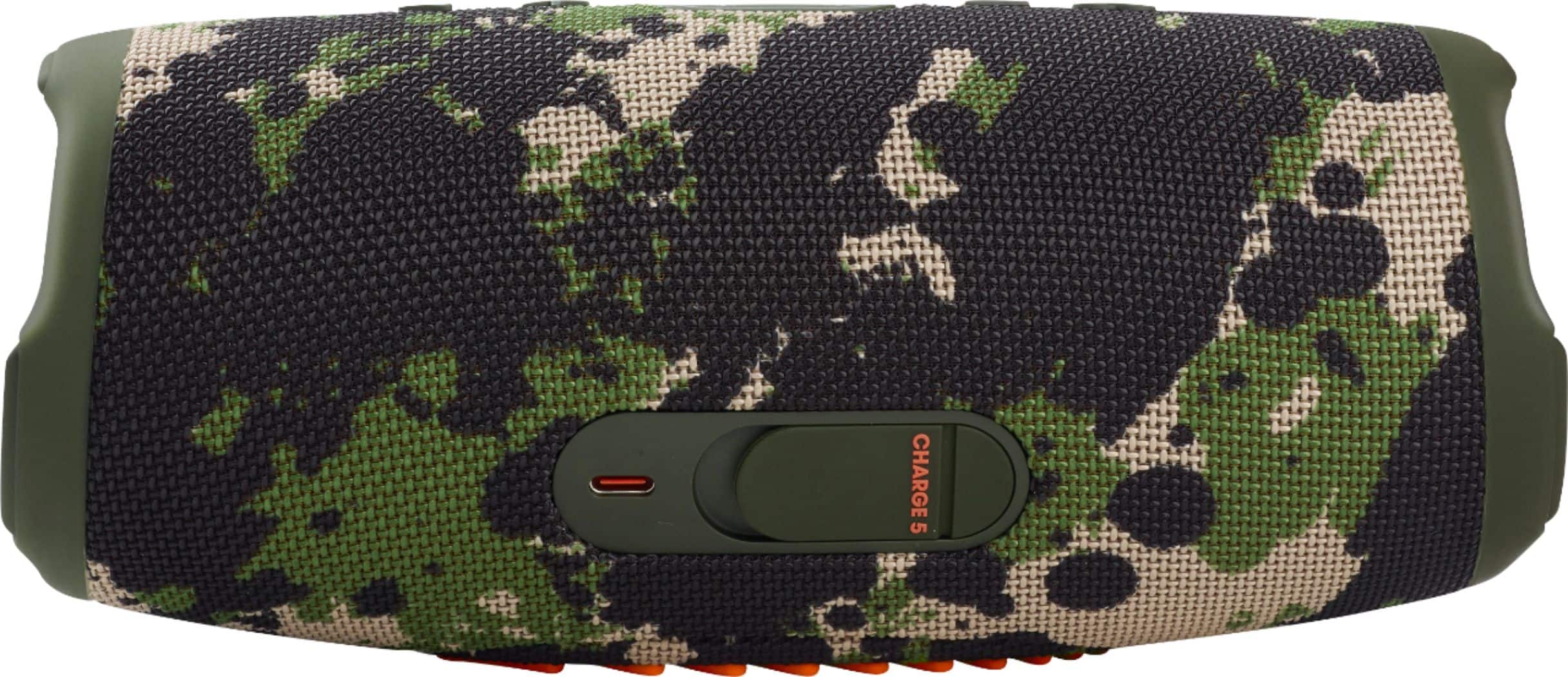 Angle. JBL - CHARGE5 Portable Waterproof Speaker with Powerbank - Camouflage.