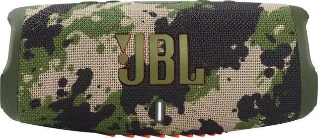 Front. JBL - CHARGE5 Portable Waterproof Speaker with Powerbank - Camouflage.