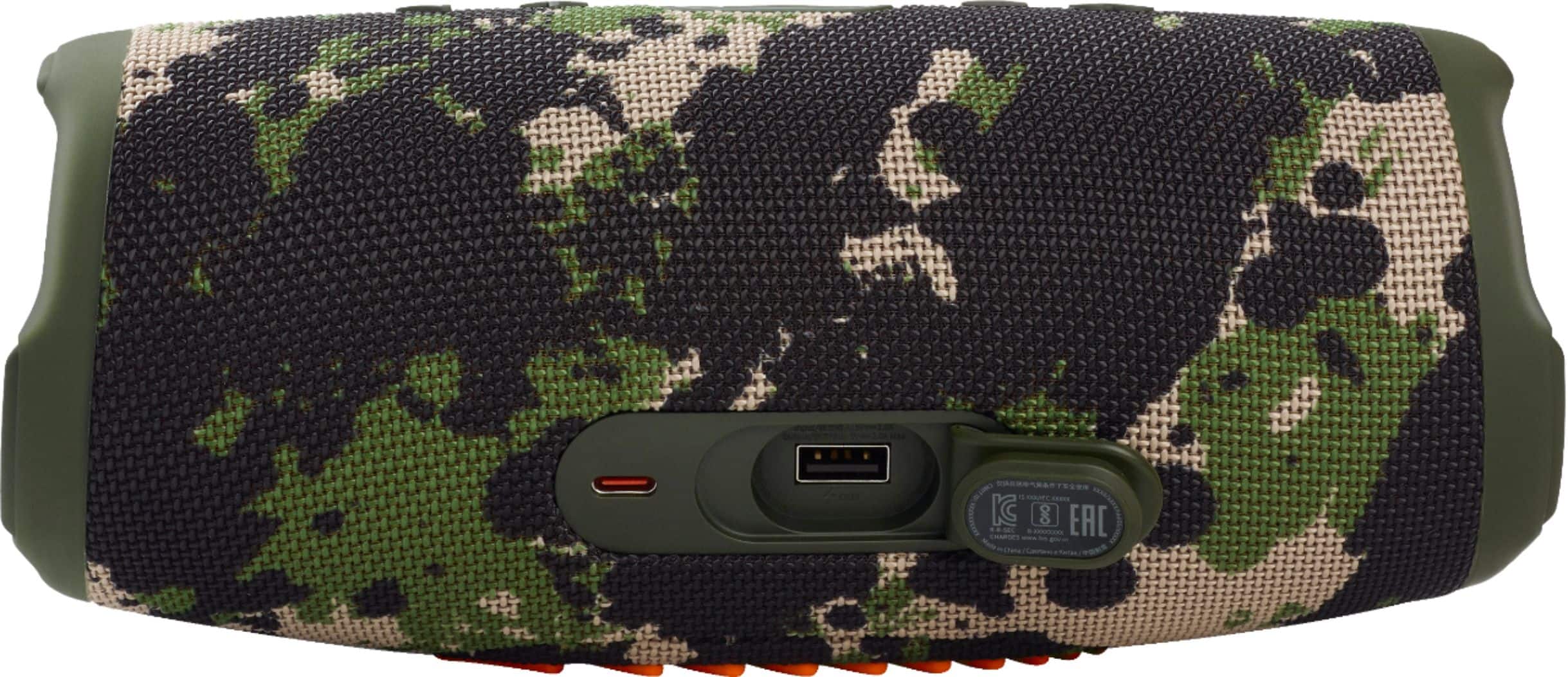 Left. JBL - CHARGE5 Portable Waterproof Speaker with Powerbank - Camouflage.