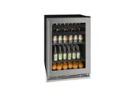 Angle. U-Line - 85-bottle or 105-can or 16-750ml Wine Bottle Capacity Beverage Center with Convection Cooling System - Stainless Steel.