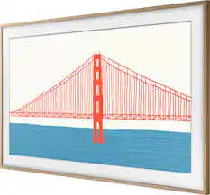 Front. Samsung - 43” The Frame Customizable Bezel - Modern Teak.