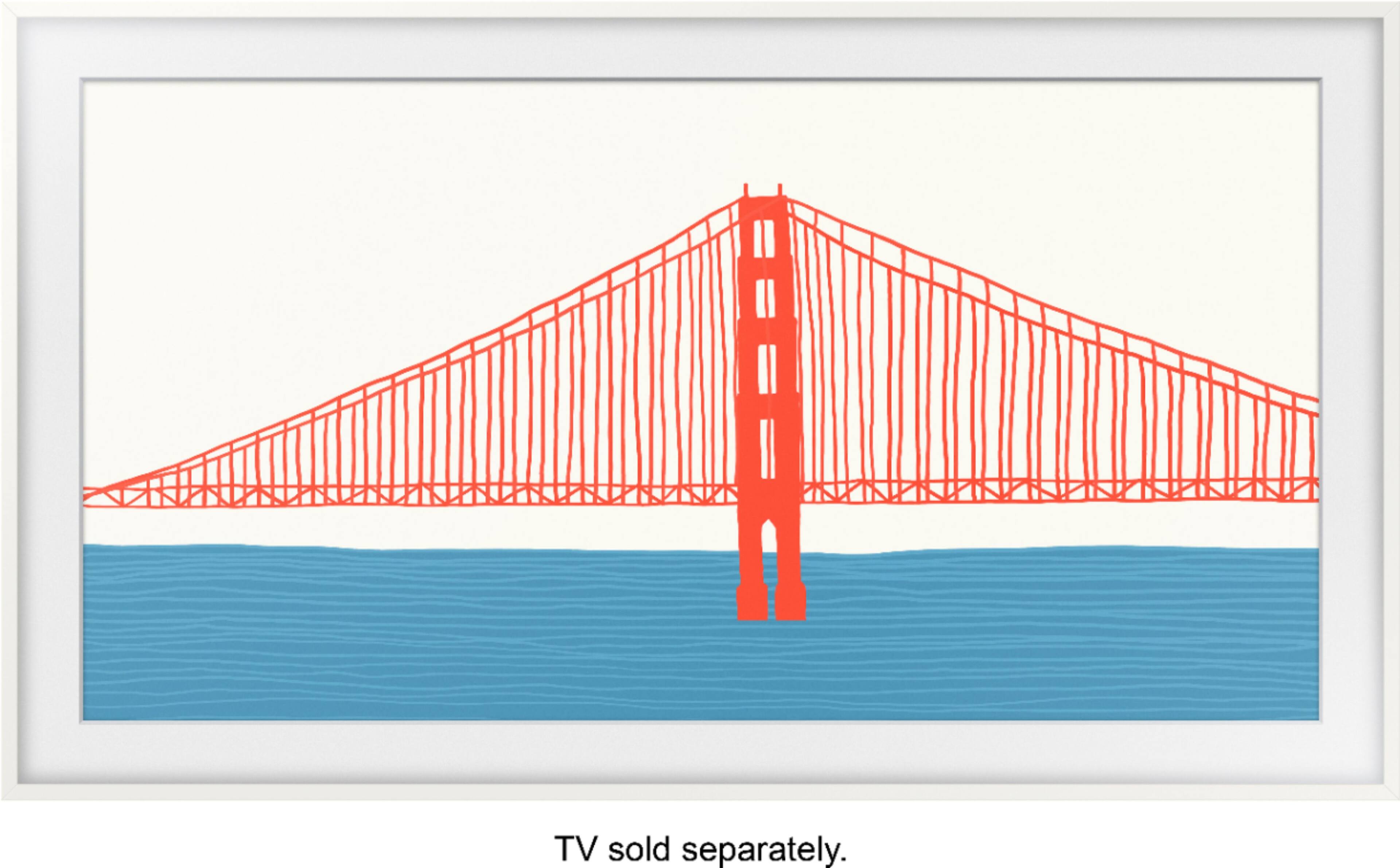 Angle. Samsung - 43” The Frame Customizable Bezel - Modern White.