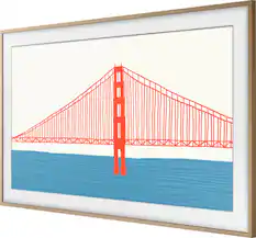 Front. Samsung - 50” The Frame Customizable Bezel - Modern Teak.