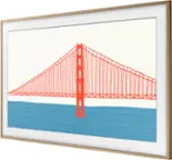 Front. Samsung - 55” The Frame Customizable Bezel - Modern Teak.