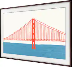 Front. Samsung - 75” The Frame Customizable Bezel - Modern Brown.