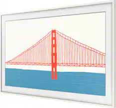 Front. Samsung - 50” The Frame Customizable Bezel - Modern White.