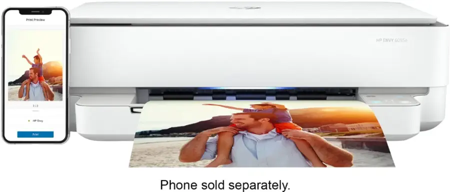 Alt View 16. HP - ENVY 6055e Wireless Inkjet Printer with 3 months of Instant Ink Included with HP+ - White.