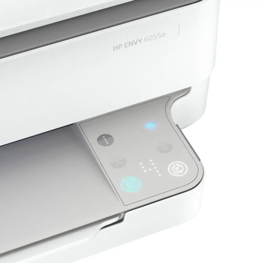 Alt View 17. HP - ENVY 6055e Wireless Inkjet Printer with 3 months of Instant Ink Included with HP+ - White.