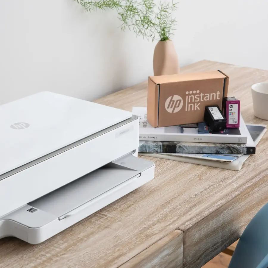 Alt View 20. HP - ENVY 6055e Wireless Inkjet Printer with 3 months of Instant Ink Included with HP+ - White.