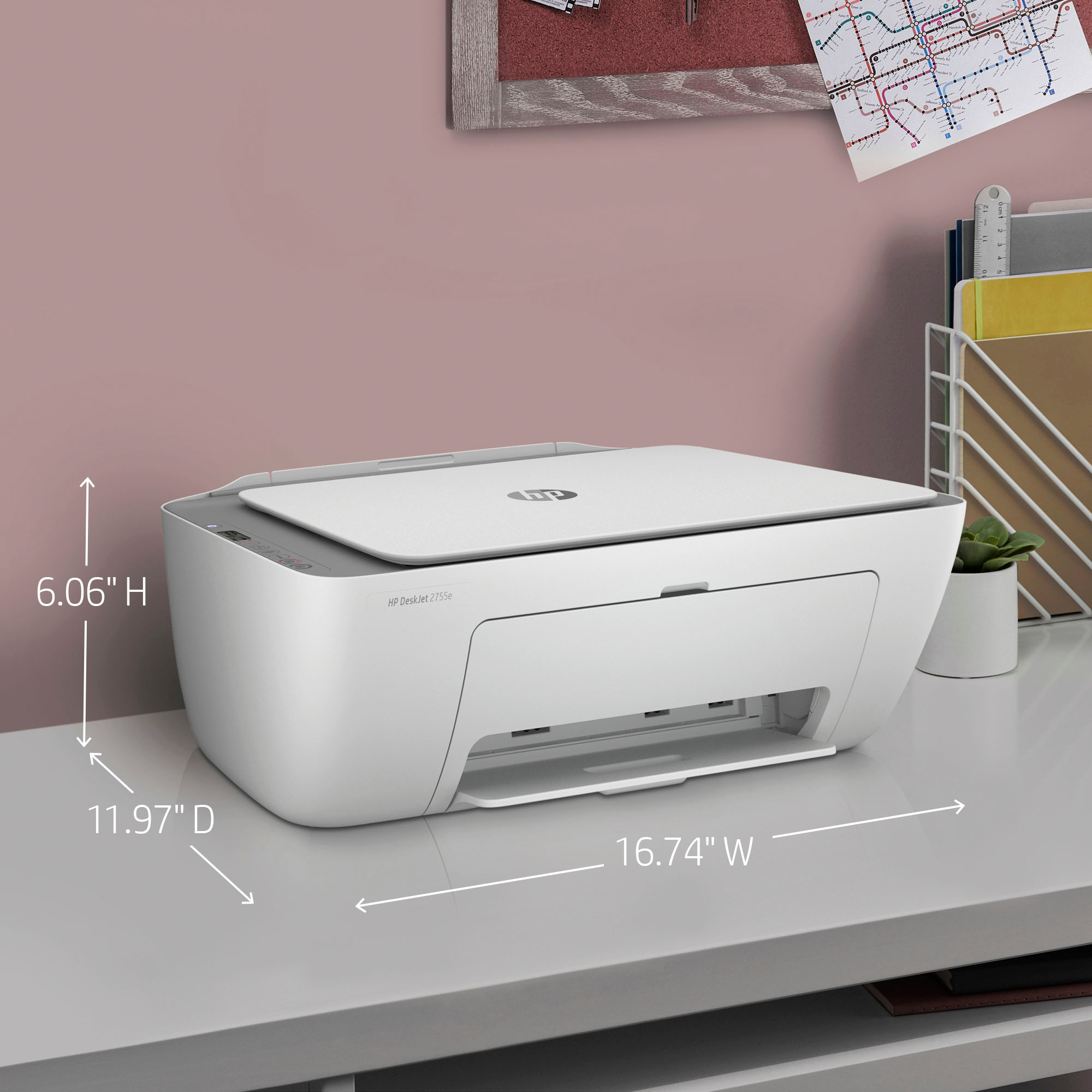 Ruckus sværge præmedicinering HP DeskJet 2755e Wireless Inkjet Printer with 6 months of Instant Ink  Included with HP+ White DeskJet 2755e - Best Buy