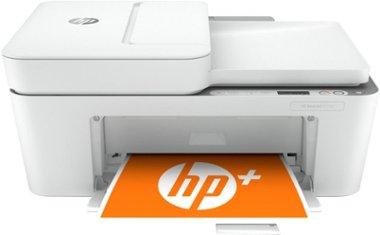 HP - DeskJet 4155e Wireless All-In-One Inkjet Printer with 6 months of Instant Ink Included with HP+ - White - Front_Zoom