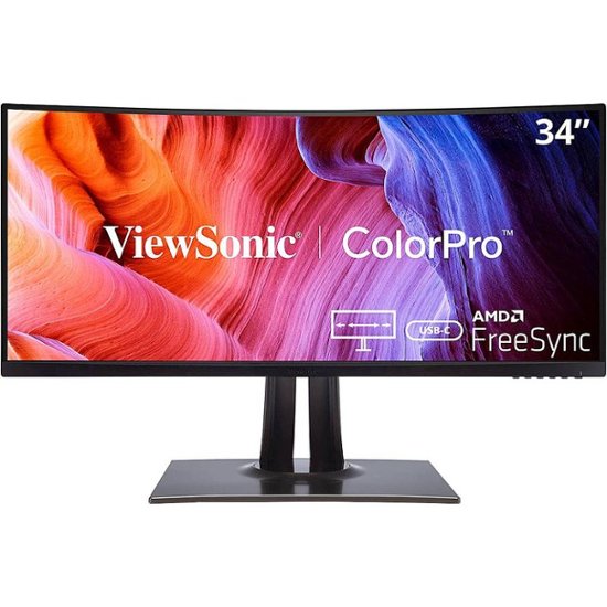 ViewSonic – ColorPro 34 inch Curved WQHD+ Monitor with Color Blindness