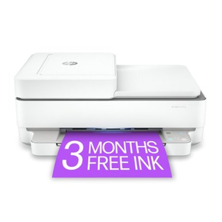 HP - ENVY 6455e Wireless All-In-One Inkjet Printer with 3 months of Instant Ink Included with HP+ - White