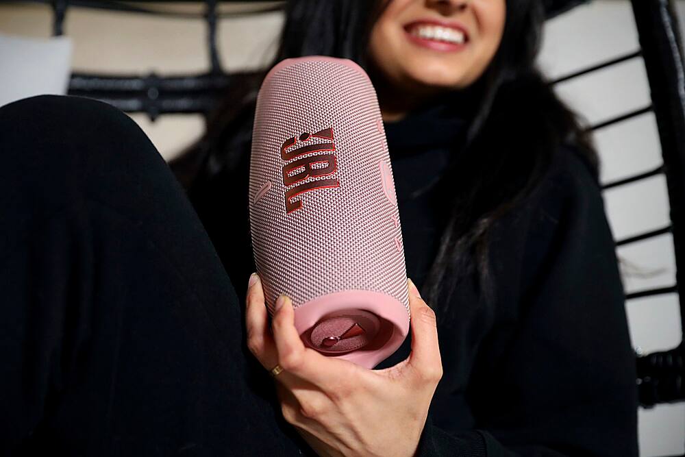Alt View 14. JBL - CHARGE5 Portable Waterproof Speaker with Powerbank - Pink.