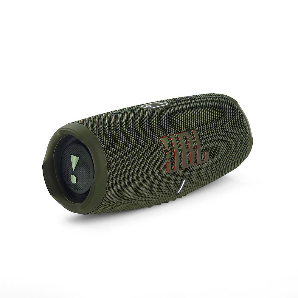 Angle. JBL - CHARGE5 Portable Waterproof Speaker with Powerbank - Green.