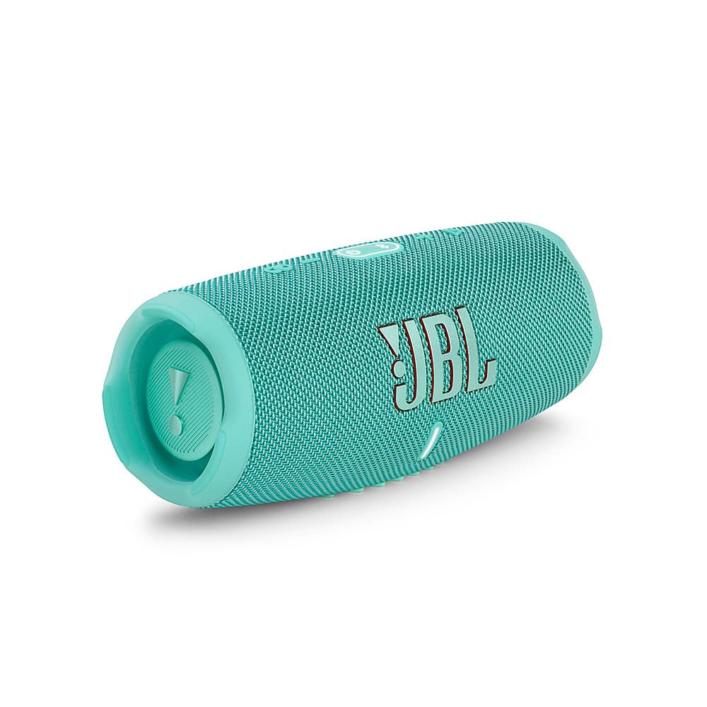 Angle. JBL - CHARGE5 Portable Waterproof Speaker with Powerbank - Teal.