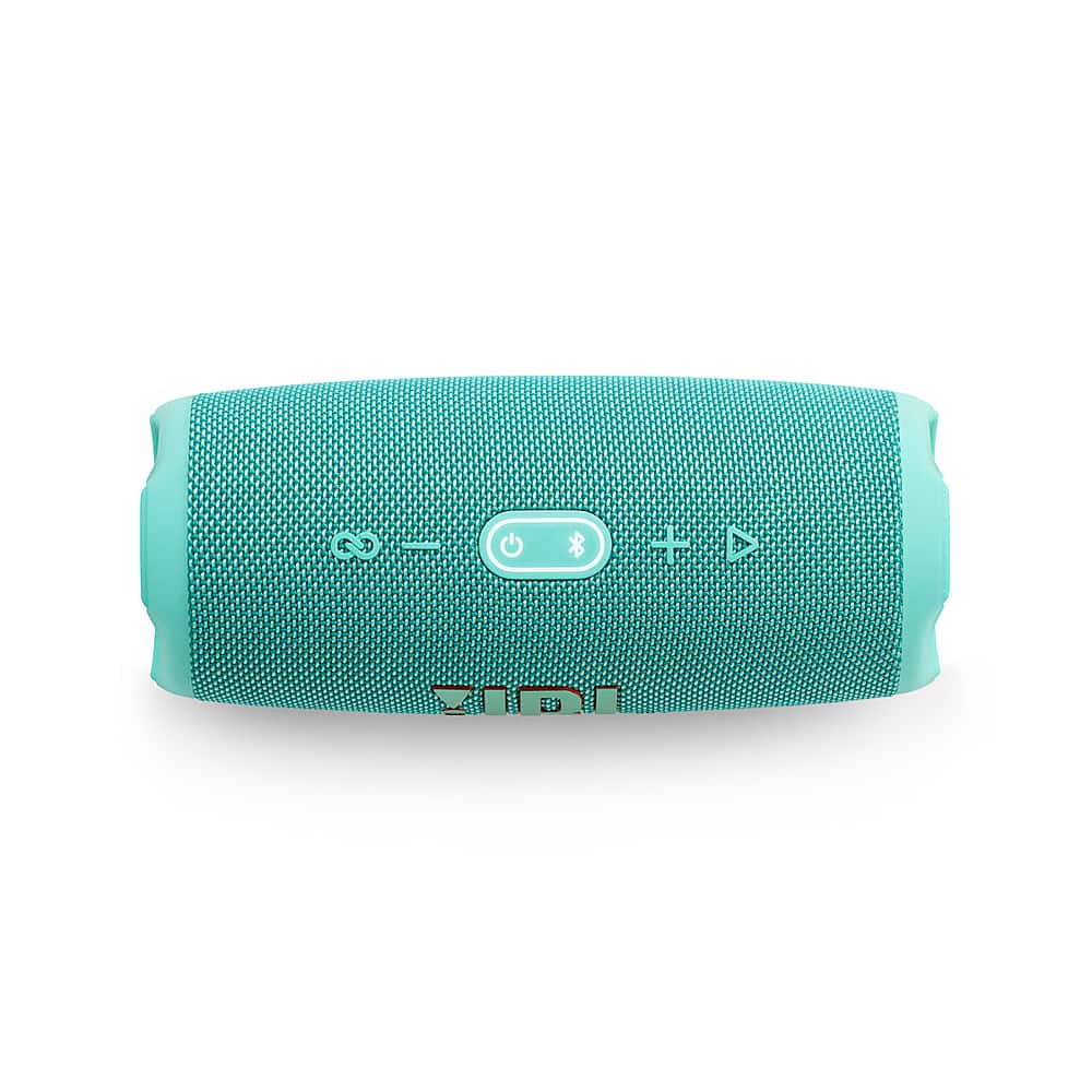 Left. JBL - CHARGE5 Portable Waterproof Speaker with Powerbank - Teal.