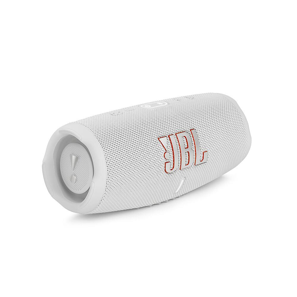 Angle. JBL - CHARGE5 Portable Waterproof Speaker with Powerbank - White.