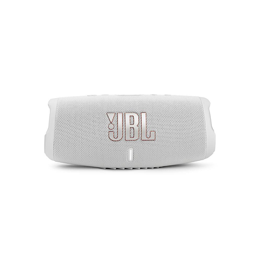 Front. JBL - CHARGE5 Portable Waterproof Speaker with Powerbank - White.