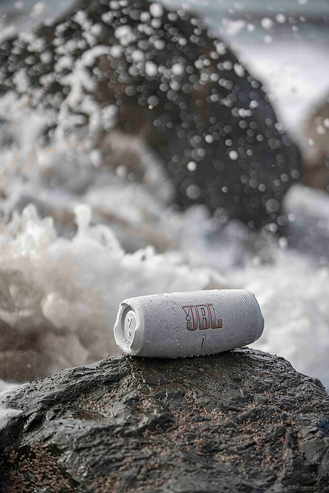 Alt View 18. JBL - CHARGE5 Portable Waterproof Speaker with Powerbank - White.