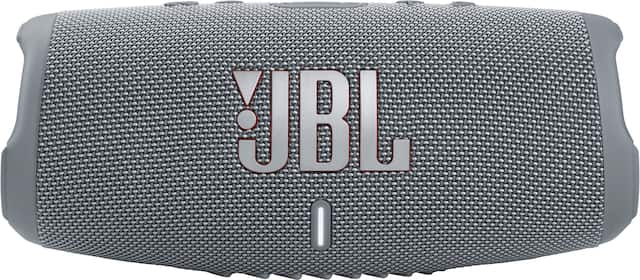 Front. JBL - CHARGE5 Portable Waterproof Speaker with Powerbank - Gray.