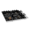 ZLINE - 30" Gas Cooktop with 4 Gas Brass Burners and Black Porcelain Top - Black_0