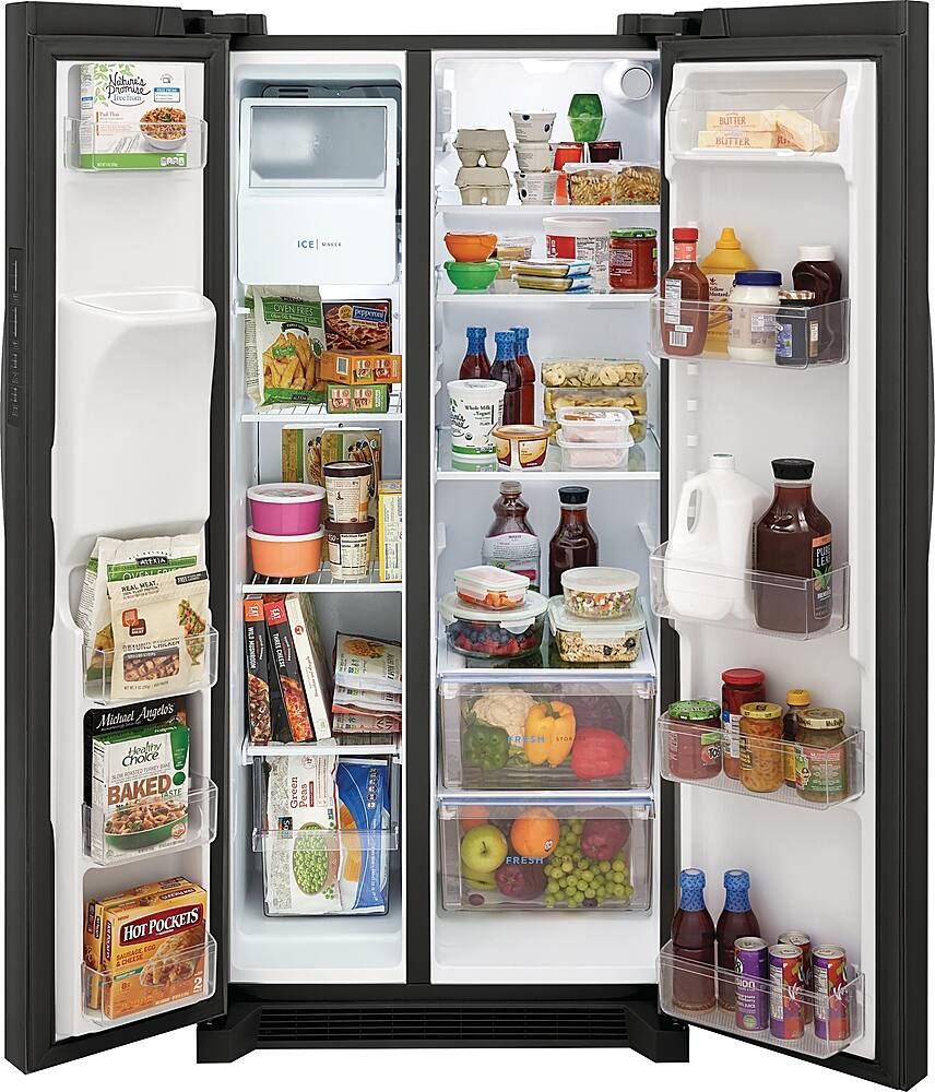 Alt View 2. Frigidaire - 22.3 Cu. Ft. Side-by-Side Refrigerator - Black Stainless Steel.