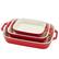 Angle. Staub - Ceramics 3-piece Rectangular Baking Dish Set - Cherry.