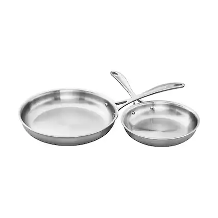 Angle. ZWILLING - Spirit 2-piece Fry Pan Set - Silver.