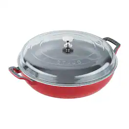 Staub - Cast Iron 3.5-qt Braiser with Glass Lid - Cherry