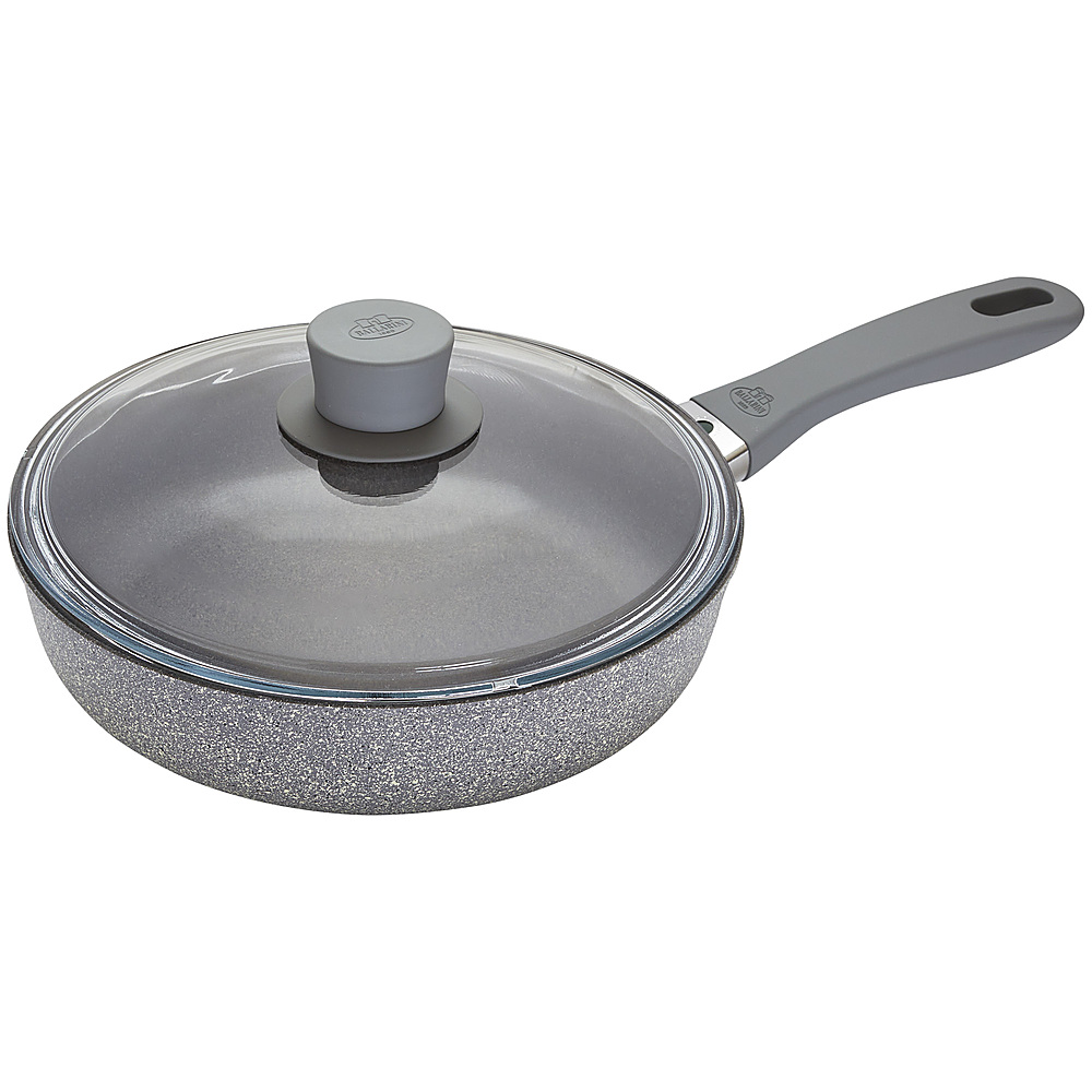 Angle View: Ballarini Parma Plus 2.6-quart Aluminum Nonstick Sauté Pan with Lid - Gray