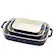 Angle. Staub - Ceramics 3-piece Rectangular Baking Dish Set - Dark Blue.