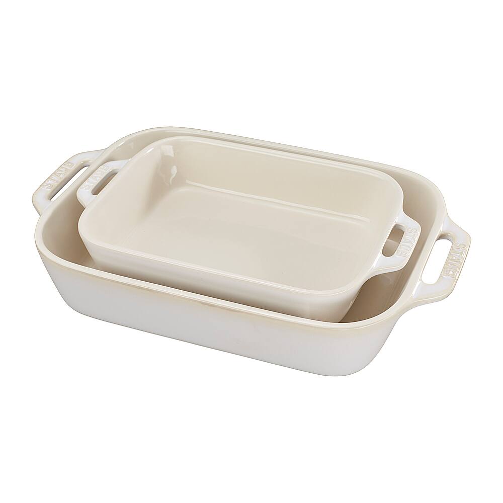 Angle View: Staub - Ceramics 2-piece Rectangular Baking Dish Set - Rustic Ivory