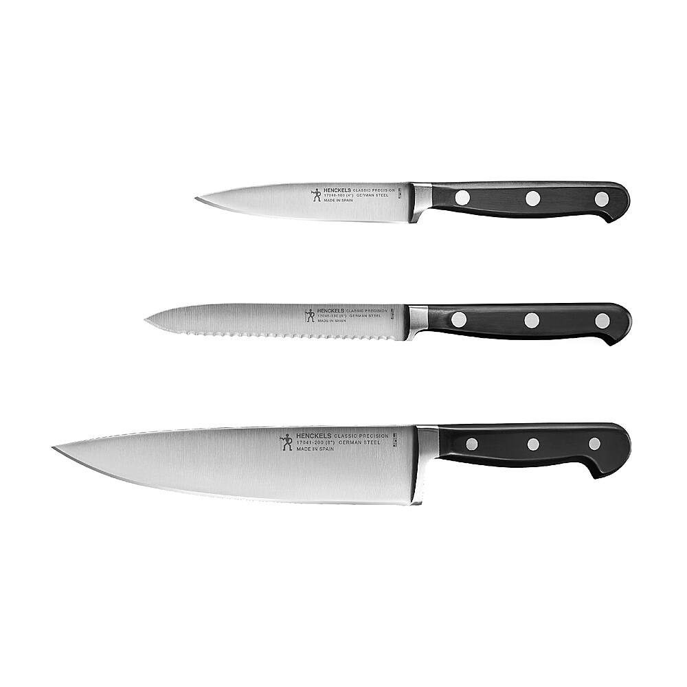 Angle View: J.A. HENCKELS INTERNATIONAL - Henckels Classic Precision 3-pc Starter Knife Set - Black