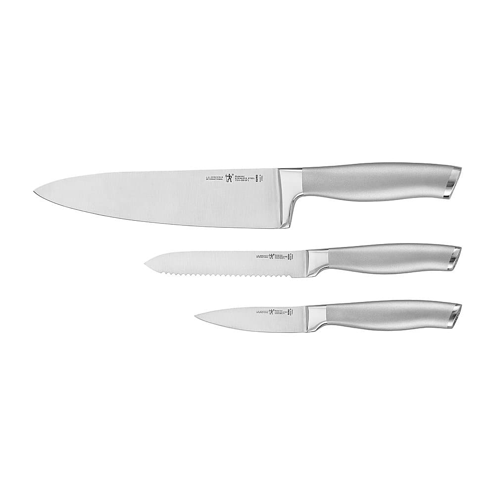 Angle View: J.A. HENCKELS INTERNATIONAL - Henckels Modernist 3-pc Starter Knife Set - Silver