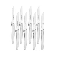 Henckels 8-pc Stainless Steel Serrated Steak Knife Set - Silver - Angle_Zoom