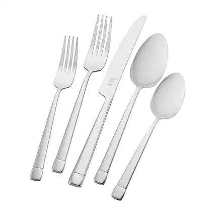 Angle. ZWILLING - Bellamar 20-Piece Flatware Set - Silver.