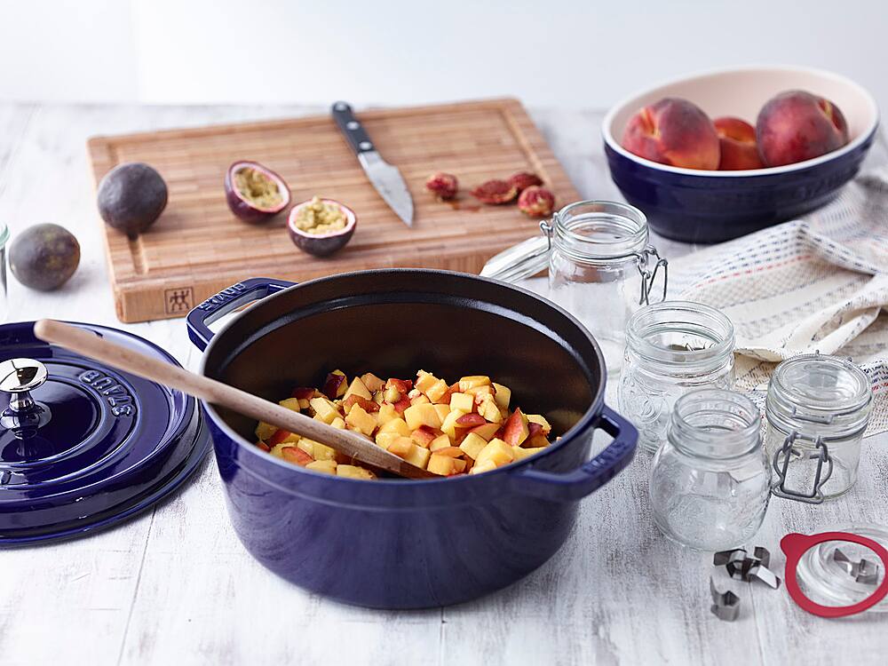Alt View 15. Staub - Cast Iron 4-qt Round Cocotte - Dark Blue.