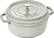 Angle. Staub - Cast Iron 5.5-qt Round Cocotte - White Truffle.