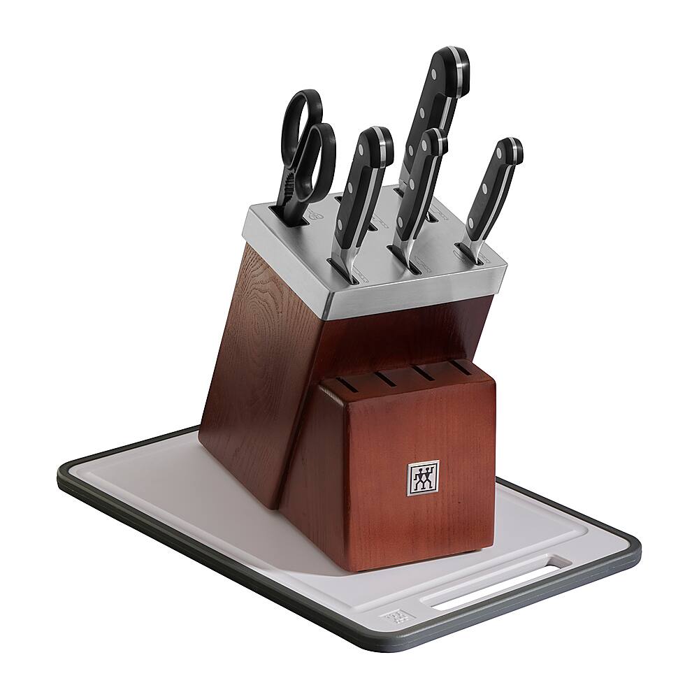 Angle. ZWILLING - ZWILLING Pro 7-pc Self-Sharpening Knife Block Set - Black.