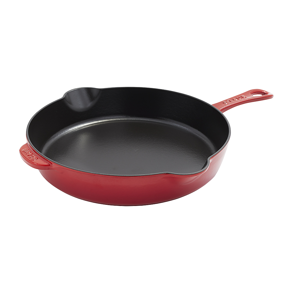 Angle View: Staub Cast Iron 11-inch Traditional Skillet - Cherry - Cherry
